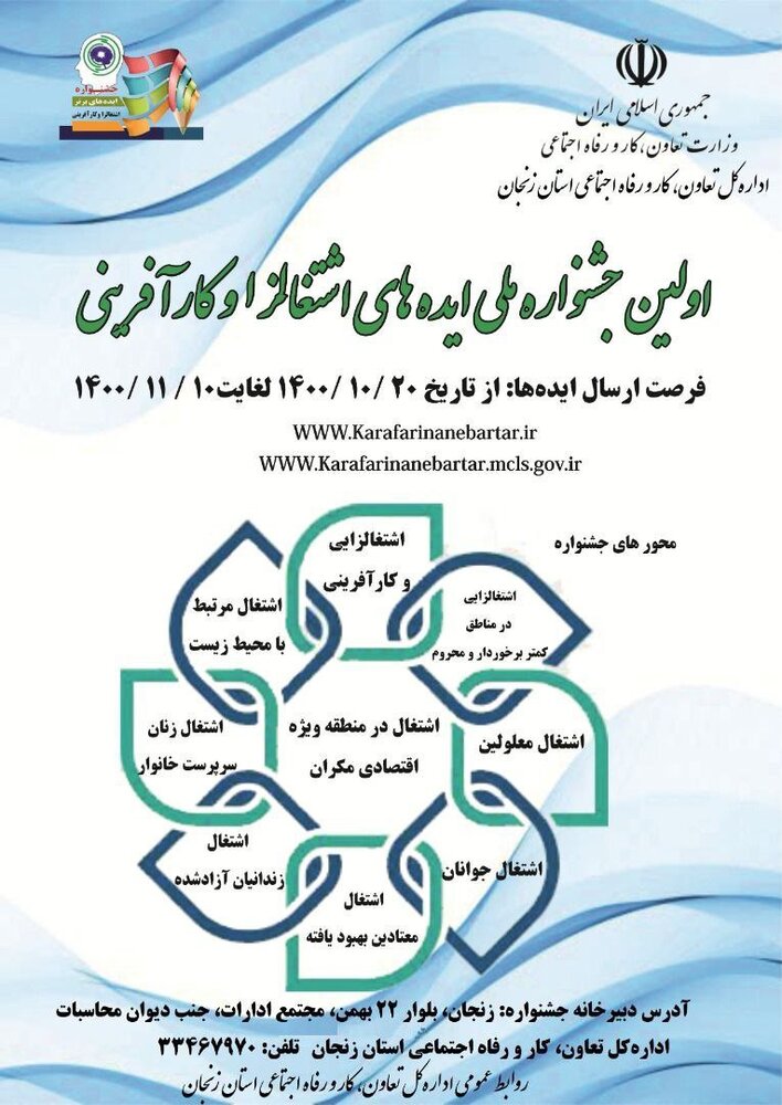 اولین جشنواره ملی ایده های اشتغالزا و کارآفرینی در زنجان 