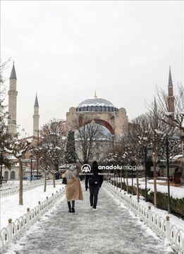 بارش زیبای برف در استانبول