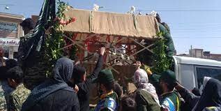 حضور پرشور جوانان هلال احمر سیرجان در مراسم تشیعع جانباز شهید حاج تهمتن صادقی