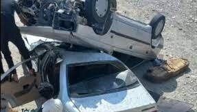 سانحه عجیب سقوط دو خودرو در کهنوج