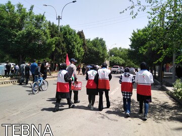 حضور پرشور اعضای جوانان جمعیت هلال احمر سیرجان در راهپیمایی روز قدس