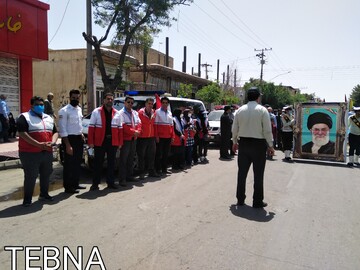 حضور پرشور اعضای جوانان جمعیت هلال احمر سیرجان در راهپیمایی روز قدس