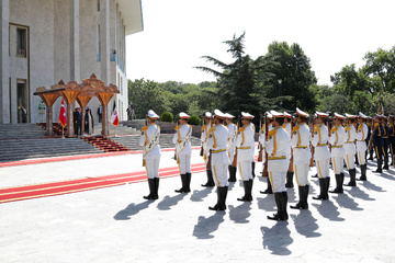 مراسم استقبال رسمی آیت‌الله رئیسی از رئیس جمهور ترکیه