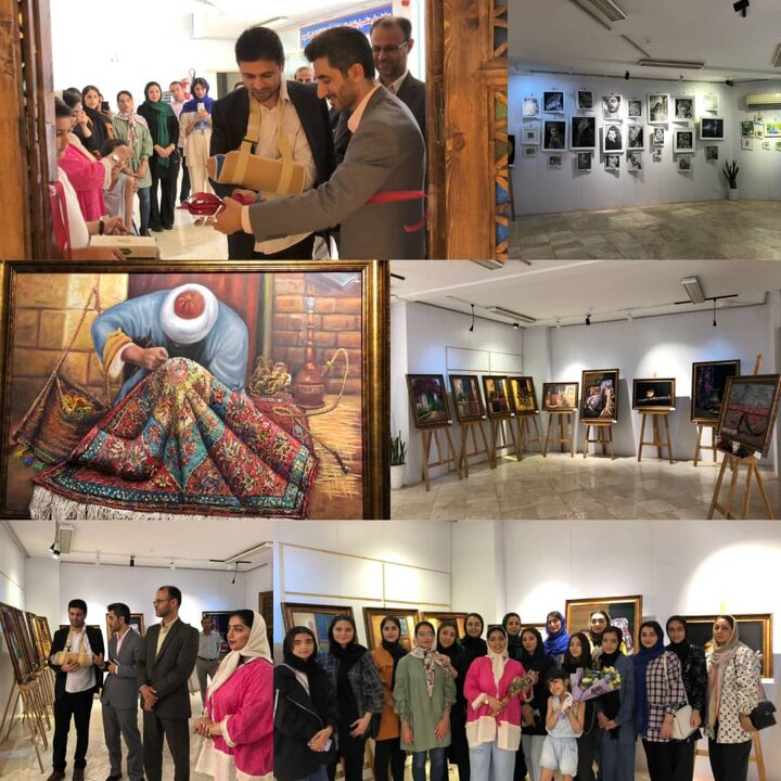 افتتاحیه نمایشگاه هنرهای تجسمی   رقص قلم در گالری فجر شهرستان گلوگاه