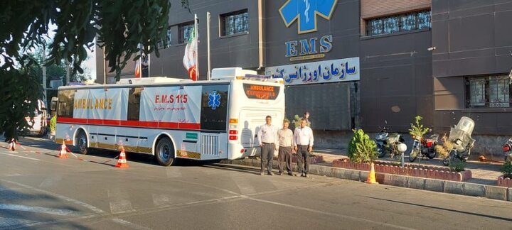 اختصاص یک دستگاه اتوبوس آمبولانس به اورژانس سیرجان