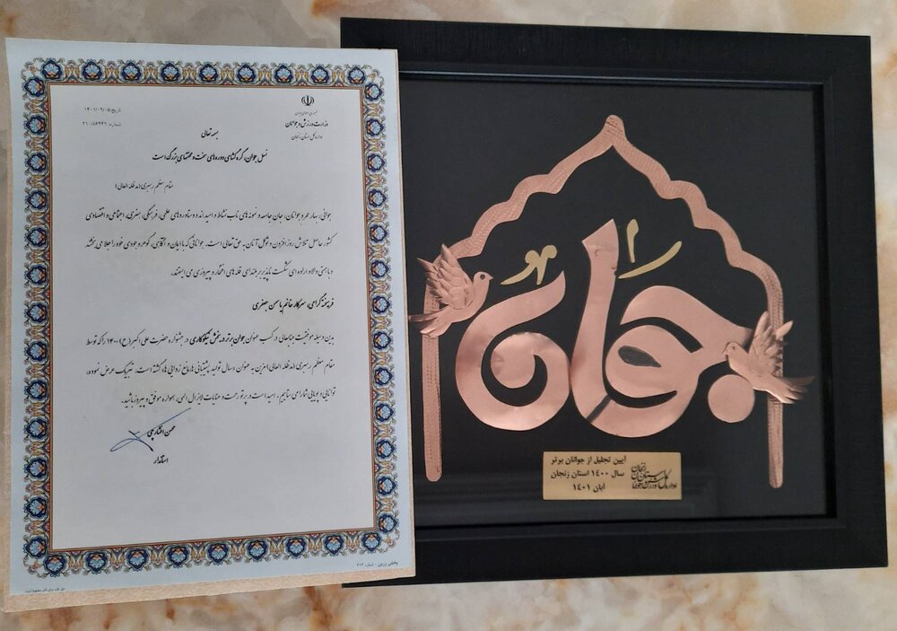 کسب رتبه جوان برتر نیکوکاری زنجان از آن عضو هلال احمری شد
