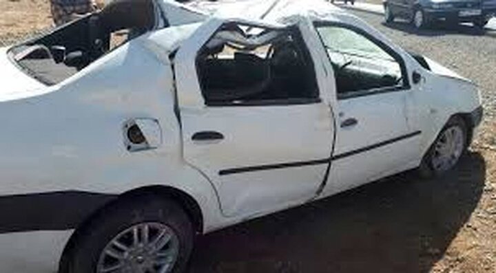 یک کشته و ۴ مصدوم در پی حادثه واژگونی خودرو در رفسنجان