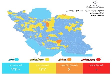 افزایش تعداد شهرستان های آبی کرونایی استان کردستان 
