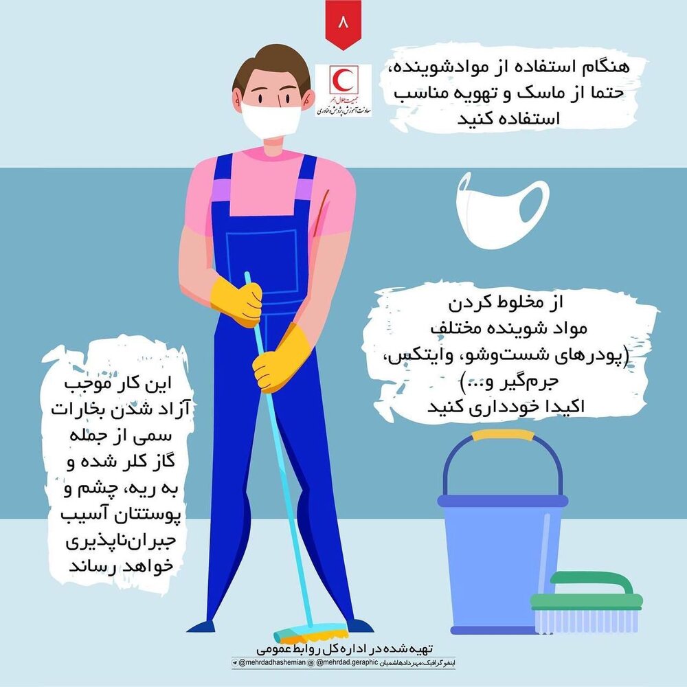 توصیه‌های ایمنی برای خانه تکانی را جدی بگیرید/ اینفوگرافیک

