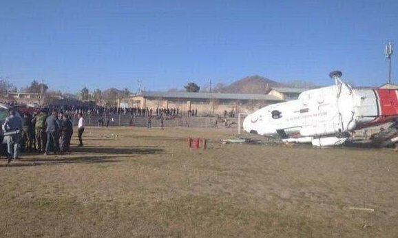 در اثر سانحه سقوط بالگرد وزیر ورزش یک نفر فوت و ۱۶ نفر مصدوم شدند