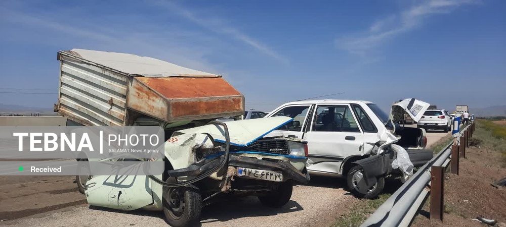 تصادف ۷ خودرو در آزادراه زنجان_قزوین/۶ نفر مصدوم شدند