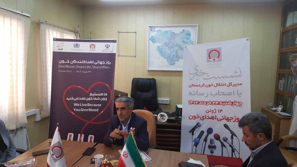 تهیه ۹۰ هزار فرآورده خونی در استان کردستان/افزایش ۲۰ درصدی خون گیری در سال گذشته