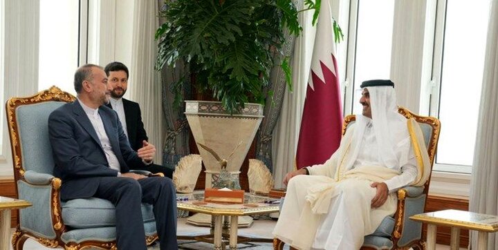 دیدار وزیر خارجه ایران و امیر قطر
