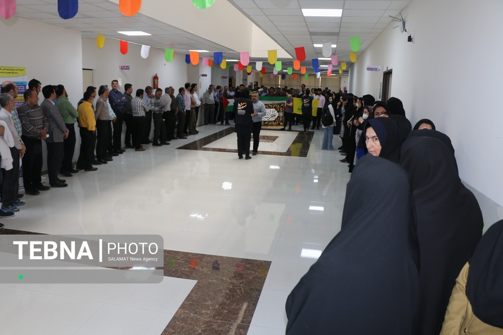 تجمع اساتید، دانشجویان و کارکنان دانشگاه علوم پزشکی در محکومیت حمله وحشیانه رژیم غاصب اسرائیل به مردم مظلوم غزه