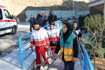 برگزاری مانور عملیاتی زمین لغزش در بیمارستان نورافشار