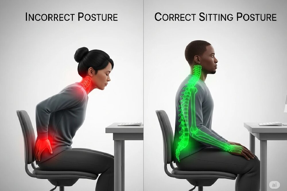 نحوه صحیح نشستن پشت میز