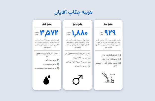 هزینه چکاپ آقایان