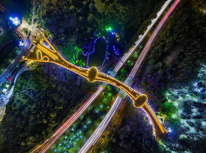 «پل طبیعت» به رنگ طلایی درمی‌آید