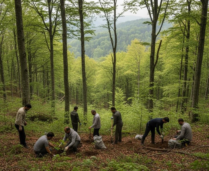 ۹ نهالستان گیلان در مسیر احیای جنگل‌های هیرکانی