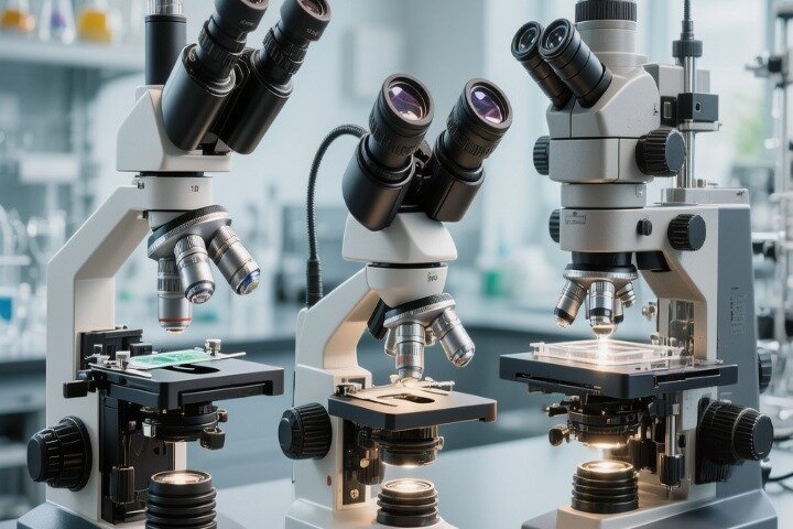 انواع میکروسکوپ های آزمایشگاهی + انواع میکروسکوپ نوری