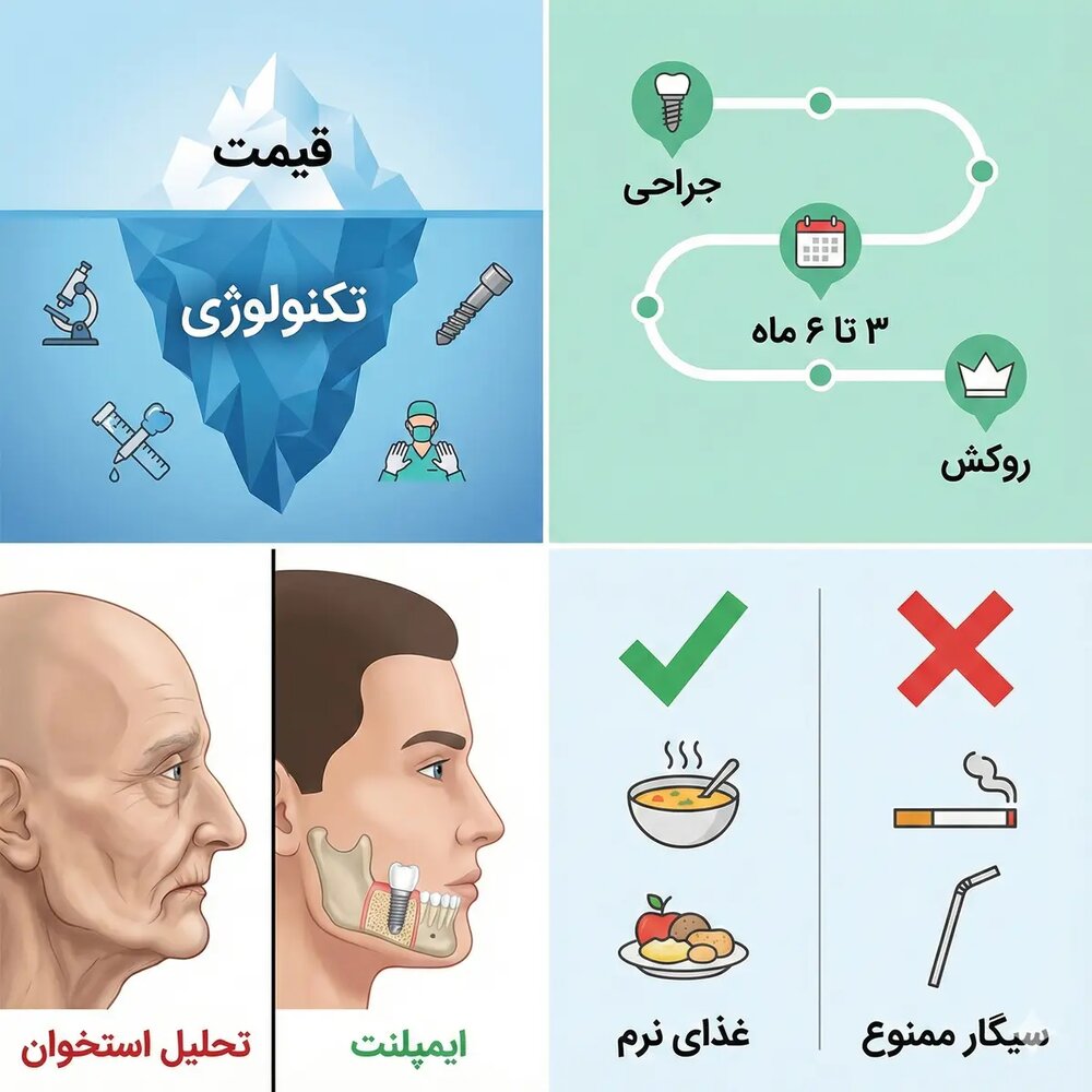 حقایق کاشت ایمپلنت دندان dental implat surgery truth اینفوگرافی infography