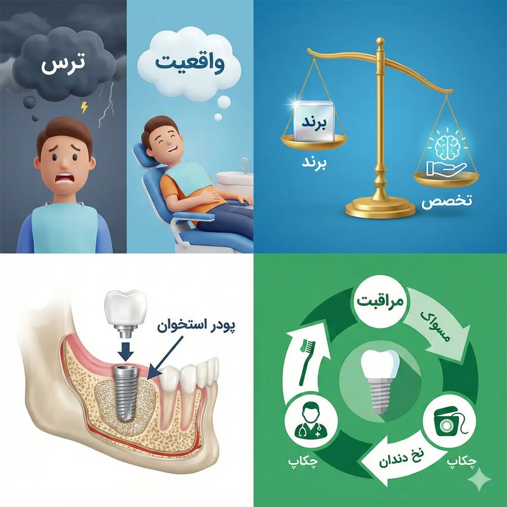 حقایق کاشت ایمپلنت دندان dental implat surgery truth اینفوگرافی infography
