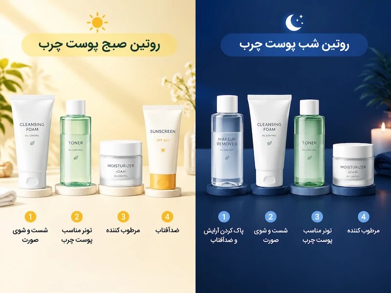 روتین پاکسازی پوست چرب
