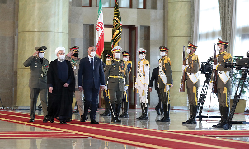 استقبال رسمی رئیس جمهوری اسلامی ایران از نخست وزیر عراق