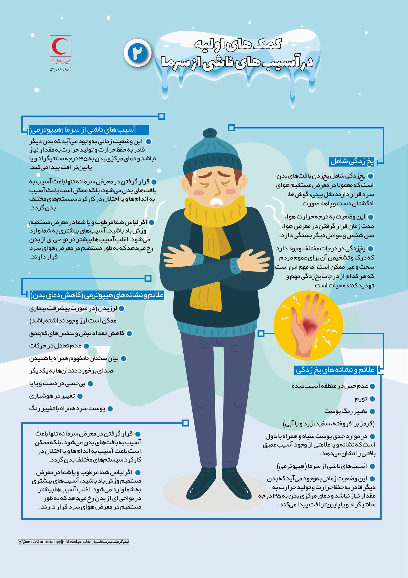 سرمازدگی با بدن چه می‌کند؟ + اینفوگرافیک