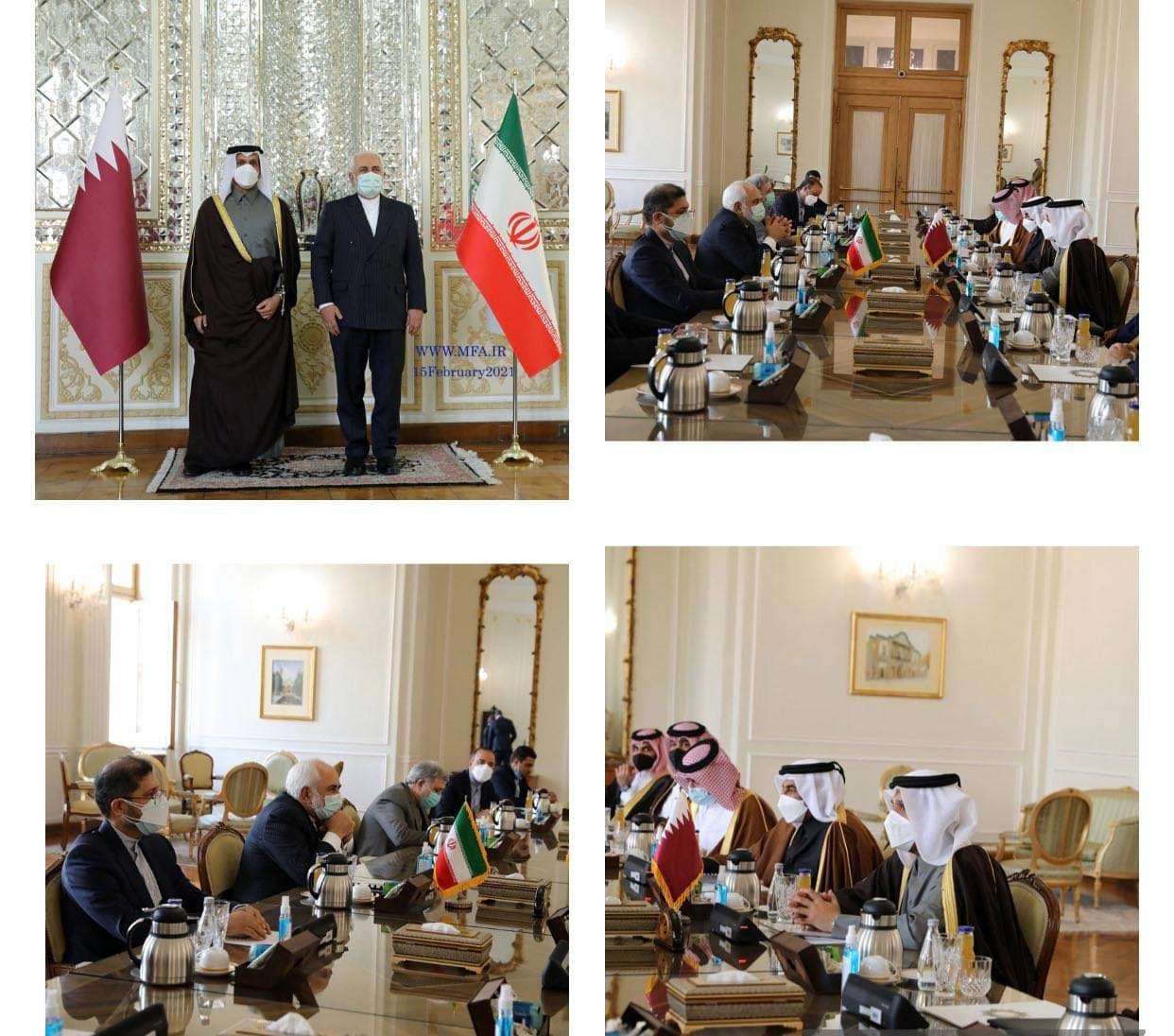 ظریف با وزیر امورخارجه قطر دیدار و گفتگو کرد