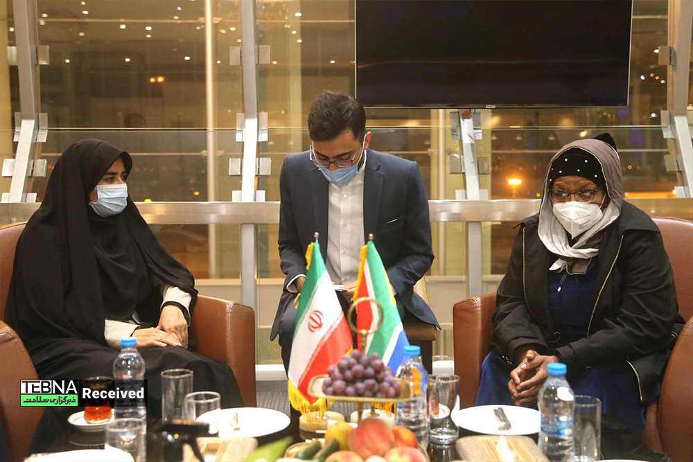 استقبال رسمی از رئیس مجلس آفریقا جنوبی‎‎ در بدو ورود به تهران