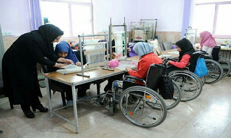 برپایی نمایشگاه توانمند سازی معلولان در بوستان ولایت ساری